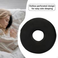 Ear Piercing Pillow Portable Guard Protector Washable Pierced Ears Support for Side Sleeping black round gray