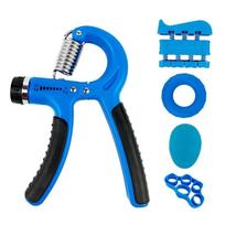 Adjustable Hand Grip Set for Gym Fitness Finger Forearm Strength Training Muscle Recovery Gripper Exerciser Ball Decompression Grip Set Blue blue