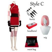 Anime Haruno Sakura Cosplay Kostiumas Moterų Apranga Helovino Karnavalo Kostiumai XS black