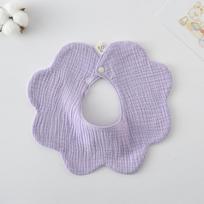 Korean Style Pure Cotton Baby Drool Bib, Solid Color, Double-Sided, Anti-Spit-Up, Class A violetinė