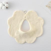 Korean Style Pure Cotton Baby Drool Bib, Solid Color, Double-Sided, Anti-Spit-Up, Class A beige