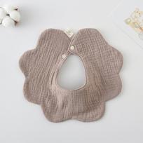 Korean Style Pure Cotton Baby Drool Bib, Solid Color, Double-Sided, Anti-Spit-Up, Class A gray