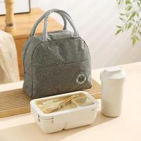 Bento Box Water Cup/soup Bowl with Grease Proofing Storage Bag Portable Lunch Box Set for School Students Office Workers Picnic gray