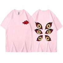 Harajuku Mens T-shirt Anime Naruto Manga Graphic Tees Shirt Cotton Casual Cartoon Short-Sleeves Summer Tshirts Unisex Streetwear Kids Tops L rožinė