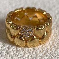 Diamond-set Wide-edge Ring, Retro Court-style Index Finger Ring, Light Luxury and High-end Jewelry. brown