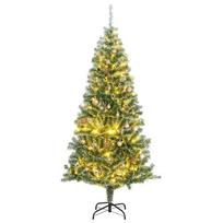 vidaXL Dirbtinė Kalėdų eglutė su 300 LED/žaisliukais ir sniegu, 240cm