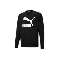 Puma Classics Logo Print Sport Crew Neck Knit Sweater Men Sweater Black 531366-01 M black