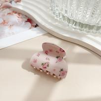Pink Floral Print Acetate Women Girl Hair Claw Clip Headwear Large Small Sweat Flower Barrette Grip Hair Styling Accessories beige