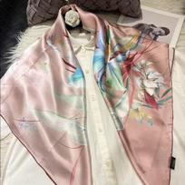 Ruduo 100% šilko kvadratiniai skarelės galvos apdangalai moterims prabangus rožinis zebrų raštas gryno šilko skara skara 90*90cm galvos kaklo skara gray