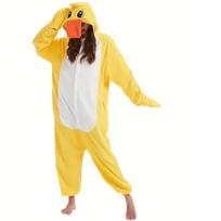 Anties Cosplay Kostiumas Suaugusiems Kigurumi Vienos Dalies Pižama Animacinis Kombinezonas Helovinui Viso Kūno Drabužiai XL balta/geltona