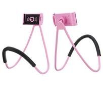 Mobile Phone Holder Flexible Hanging Neck Lazy Necklace Holder Bed 360 Degree Phone Holder 60cm rožinė