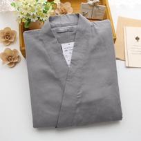 Japanese Spring and Summer Man Kimono Pajamas Cotton Double-layer Gauze Loose Pajamas Set In Long-sleeved Kimono M pilka