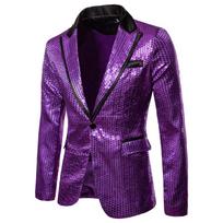 Vyriškas auksinis blizgantis vakarėlio kostiumas Stage Singer Wedding Groom Striukė Master Coat XXL black