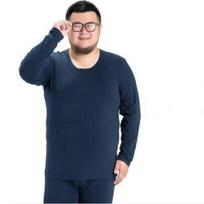 Žieminiai vyriški 7XL šilti šiluminiai apatiniai vyriški laisvi elastingi vienspalviai viršutinių ir kelnių rinkinys 5XL tamsiai mėlyna spalva