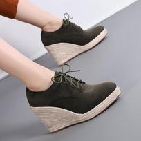 Madingi 35-43 dydžio Laisvalaikio Stori Platforminiai Pleištai Su Kailiu Moteriški Pavasario/Žiemos Aukštakulniai Siurbliai Espadrilės Chaussures Femme 35 gray