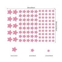 100 vnt. Šviečiantys sienų lipdukai Žvaigždės, švytinčios tamsoje Lipdukai vaikų, kūdikių kambariams Spalvingi fluorescenciniai lipdukai Namų dekoras (pink,20x29cm) rožinė