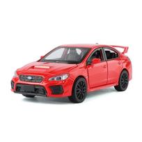 1 modeliavimas:30 Subaru WRX STI lenktyninio automobilio modelis Atitraukiamas garsas šviesa Aliuminio lydinio lietas Berniukui Vaikams žaislinė transporto priemonė Dovana Kolekcija raudona