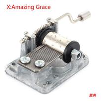 Rankomis sukamasis muzikinės dėžutės mechanizmas Metalinis svirtukas Mini „Pasidaryk pats“ dovana Muzikinis mechaninis dekoratyvinis kolekcionuojamas daiktas Mergaitei Berniukui draugui gray