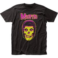 Misfits Geltonas Neono Vaiduoklis Marškinėliai Vyriški Licencijuoti Rock N Roll Muzika Retro Juodi M black