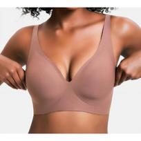 Zeriluna Push-up besiūlė liemenėlė Kryžiuojantis bestselleris: Belaidis nematomas liemenėlė mažoms krūtinėms, su šonine krūtų atrama ir pakėlimo efektu Style22 beige