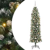 vidaXL Dirbtinis lieknas Kalėdų medis Žalia ir balta 210 cm