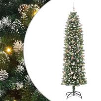 vidaXL Dirbtinis lieknas Kalėdų medis Žalia ir balta 240 cm