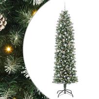 vidaXL Dirbtinis lieknas Kalėdų medis Žalia ir balta 240 cm
