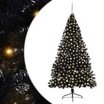 vidaXL Dirbtinis prieššventinis eglutė su šviesomis Juoda 240 cm PVC
