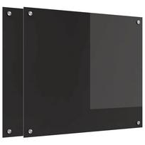 vidaXL Virtuvės atbraila 2 vnt. Juoda 70 x 60 cm grūdintas stiklas
