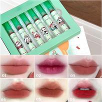 Cappuvini Panda Cute Color Lip Gloss Set: Matte & Natural for Students 2g x 6 white