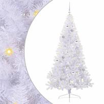 vidaXL Dirbtinė Kalėdų eglutė su 300 LED Balta 180 cm PVC ir Plienas