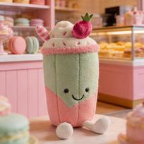 Adorable Pink Latte Matcha Green Milk Tea Cup Pillow Plush Toy with Small Pearl Detail Cute Funny Doll Decoration for Home brown