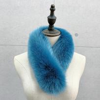 Naujas kailinis apykaklė, kailinis šalikas, dirbtinio lapės kailio šalikas, vienspalis šalis, lapės kailio moteriškas šalikas, madingas prabangus šalikas 70cm blue