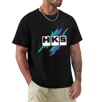 Mens T-shirt Euro Size TOPS Limited HKS Power And Sportser Performance Turbo Logo Unisex Tee-shirt Women Top Tees L black
