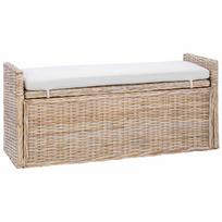vidaXL Laikymo suolas GENDT Natūrali 110 x 40 x 50 cm Ratanas