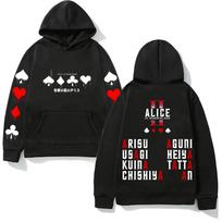 Alice In Borderland Hoodies Harajuku su gobtuvu Laisvalaikio patogūs drabužiai Aukštos kokybės hoodie Retro rudeniui/žiemai su gobtuvu L juoda