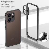 Aliuminio lydinio metalinis rėmelis buferis OPPO K15 Pro+ Reno 14 15 Pro, apsauginis dangtelis kameros objektyvui, šilumos išsklaidymas, atsparus smūgiams aluminum&OPPO Reno14 juoda