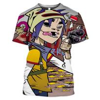 Rock Band Gorillaz T Shirt Child Fashion Oversize T shirt Kids Hip Hop Tops Unisex Tees Shirt Boy Tshirt Kawaii Camisetas Hombre 150 black
