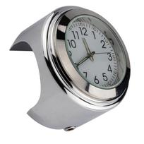 Universal Motorcycle Handlebar Clock Watertight Replacement for Motorcycles Bikes 22mm-25.4mm7/8 ''- 1'' Handlebars Silver Shell White Dial Clock gray