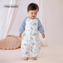 He'er Te 120g Silk Quilted Baby Sleeping Bag with Detachable Sleeves and Legs - Class A Anti-Kick Blanket Pajamas for Autumn/Winter. Height 75-85cm gray