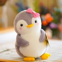Super cute little Q penguin doll girl plush toy small doll bed baby sleeping throw pillow soothing doll 25cm white