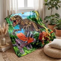 Vibrant Dinosaur Illustration Theme blanket Lightweight Warm Flannel Blanket Decorative Throw Blanket for Home Decoration 100x150cm