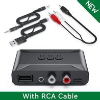 NAUJAS USB „Bluetooth 5.4“ garso imtuvo adapteris, belaidis stereofoninis muzikos 3,5 mm AUX R/L RCA su mikrofono palaikymu U-diskas, skirtas automobilio garsiakalbio stiprintuvui With RCA Cable