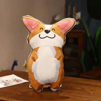Cute Corgi throw pillow plush toy doll children bed sleeping pillow doll girl soothing rag doll 40cm（0.25kg） black