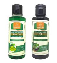 Khadi Pure Herbal Amla & Brahmi & Neem Hair oil (210ml) Pack of 2 (420ml) black