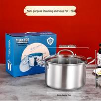 Zhi Shi 28CM Stainless Steel Stew Pot gray