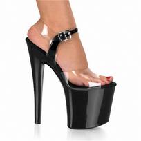 Women's High Heel Steel Pole Dance Sandals Model Walk Show Fine Heel Nightclub 20cm Heel 10cm Platform YKC 35 juoda
