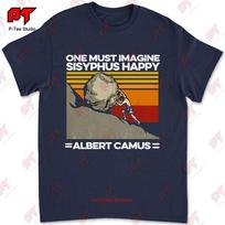 Sizifo Albert Camus Filosofija Stumti Akmenį Vintažiniai Grafiniai Marškinėliai X8WJ L gray