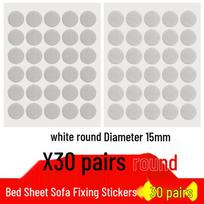 Strong Traceless Velcro Adhesive Dots - Quiet Hook-and-Loop Self-Adhesive Fasteners 60% Nylon White 15mm [30 pairs]