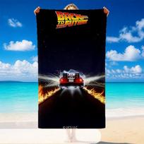 Quick Dry Beach Towel Back to the Future Pattern, Lightweight Absorbent Towel for Pool Beach Vacation Use 80cmx160cm(31x63inch) blue
